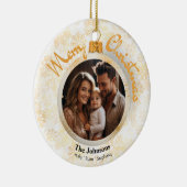 Personalisiertes Gold Snowflake Personalisierte Or Keramik Ornament (Rechts)