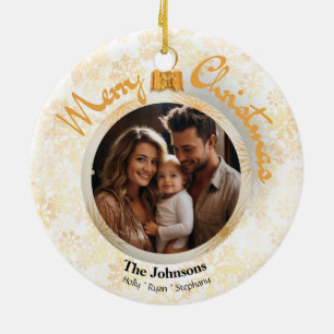 Personalisiertes Gold Snowflake Personalisierte Or Keramik Ornament