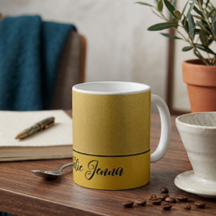 Personalisiertes Gold-Textur-Minimalist-Name-Gesch Kaffeetasse