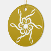 Personalisiertes Gold Treble Clef Snowflake Musik Keramik Ornament (Links)