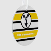 Personalisiertes Gold und Black Cheerleader Orname Ornament (Vorderseite)