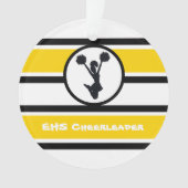 Personalisiertes Gold und Black Cheerleader Orname Ornament (Vorderseite)