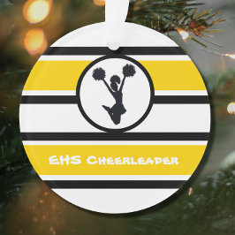 Personalisiertes Gold und Black Cheerleader Orname Ornament