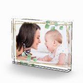 Personalisiertes Gold und Eukalyptus Elegantes Min Fotoblock (Rechts)