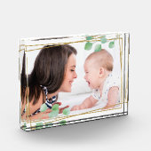 Personalisiertes Gold und Eukalyptus Elegantes Min Fotoblock (Links)