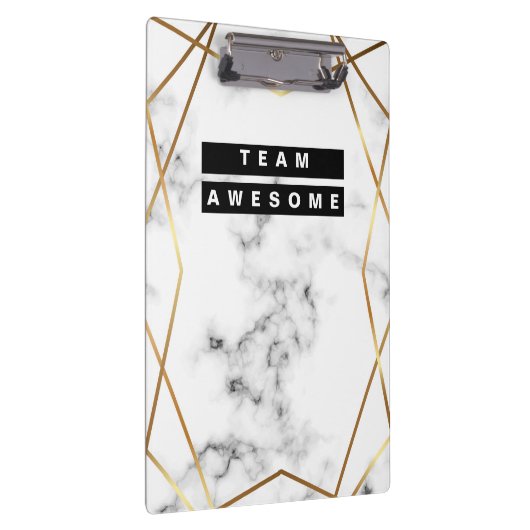 Personalisiertes Gold-und Marmor-Muster Klemmbrett (Rechts)