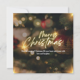 Personalisiertes Gold und Rotes Elegantes Frohe We Feiertagskarte