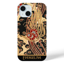 Personalisiertes Gold und Schwarz Floral Jugendsti