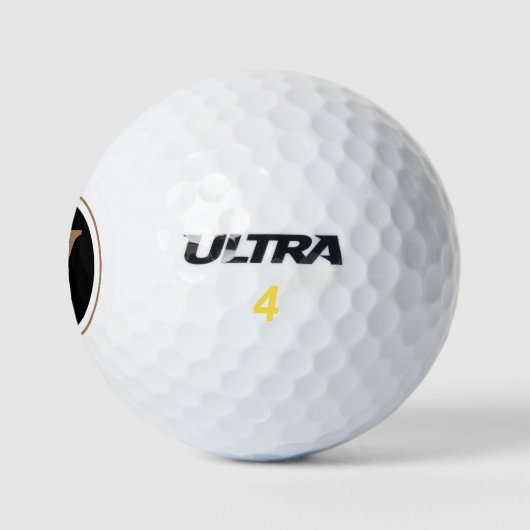 Personalisiertes Gold und Schwarz Monogram Golfball (Logo)