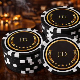 Personalisiertes Gold und Schwarz Pokerchips