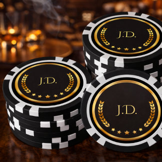 Personalisiertes Gold und Schwarz Pokerchips