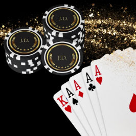 Personalisiertes Gold und Schwarz Pokerchips