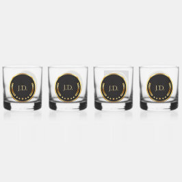 Personalisiertes Gold- und Schwarz-Whiskey-Glas Whiskyglas