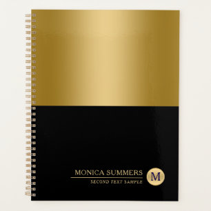 Personalisiertes Gold und schwarze Splits-Creen Planer