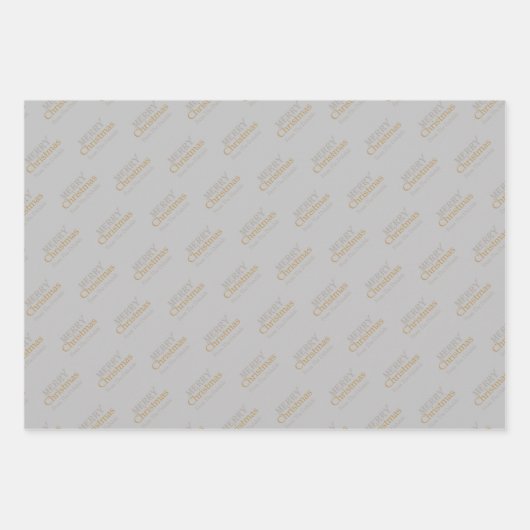 Personalisiertes Gold und Silber Frohe Weihnachten Geschenkpapier Set (Vorderseite 3)