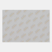 Personalisiertes Gold und Silber Frohe Weihnachten Geschenkpapier Set (Vorderseite 2)