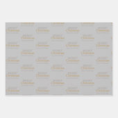 Personalisiertes Gold und Silber Frohe Weihnachten Geschenkpapier Set (Vorderseite)