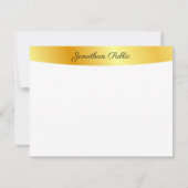 Personalisiertes Gold und Weiß handschriftlich Mitteilungskarte (Rückseite)