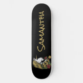 Personalisiertes Gold Unicorn Skateboard (Vorderseite)