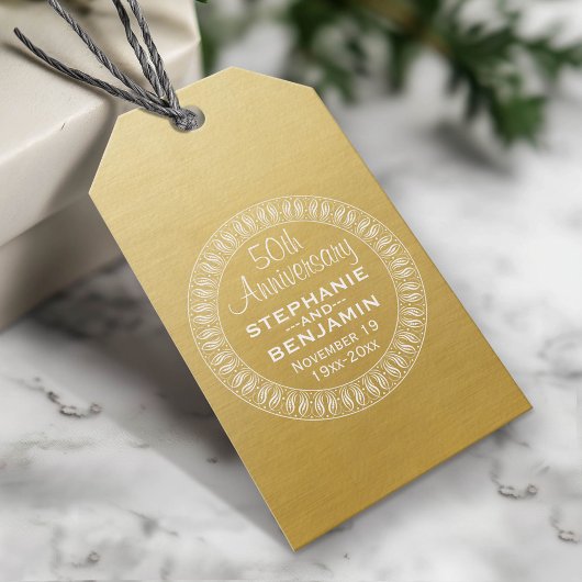 personalisiertes Gold zum 50. Hochzeitstag Geschenkanhänger