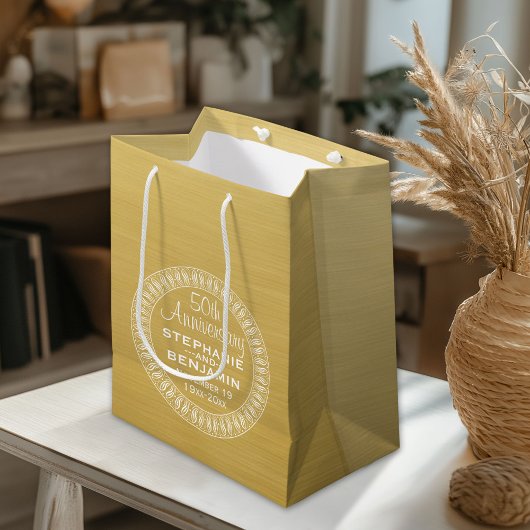 personalisiertes Gold zum 50. Hochzeitstag Kleine Geschenktüte