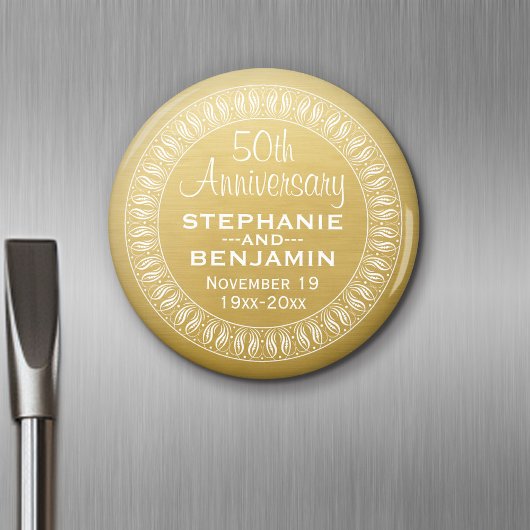 personalisiertes Gold zum 50. Hochzeitstag Magnet