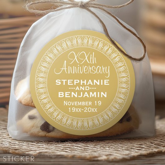 personalisiertes Gold zum 50. Hochzeitstag Runder Aufkleber