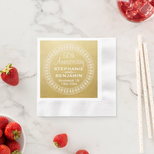 personalisiertes Gold zum 50. Hochzeitstag Serviette (Beispiel)
