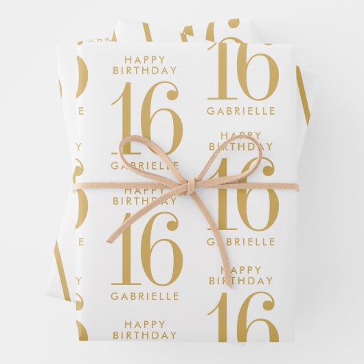 Personalisiertes Goldalter Geschenkpapier Set (Beispiel)