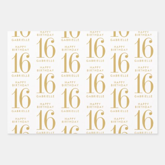 Personalisiertes Goldalter Geschenkpapier Set (Vorderseite)