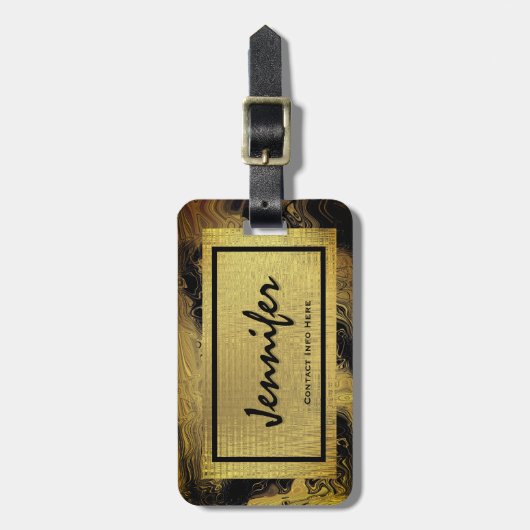 Personalisiertes Goldbezaubernder Gepäck-Umbau Gepäckanhänger (Vorderseite vertikal)