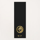 Personalisiertes Golddragon-Monogramm- Yogamatte (Vorderseite)
