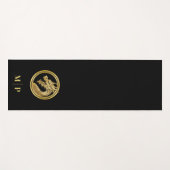 Personalisiertes Golddragon-Monogramm- Yogamatte (Vorderseite (Horizontal))