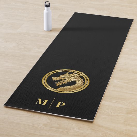 Personalisiertes Golddragon-Monogramm- Yogamatte (Beispiel)