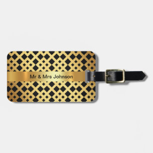 Personalisiertes Golden Black Art Deco Gepäck Gepäckanhänger