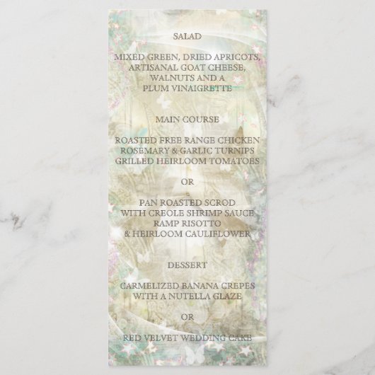 Personalisiertes Golden Funkelnd Rustic Wedding Me Menükarte (Rückseite)