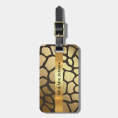 Personalisiertes Golden Giraffe Skin Luggage Leder Gepäckanhänger (Vorderseite vertikal)