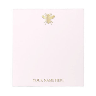 Personalisiertes Golden Honey Bee Notepad Notizblock
