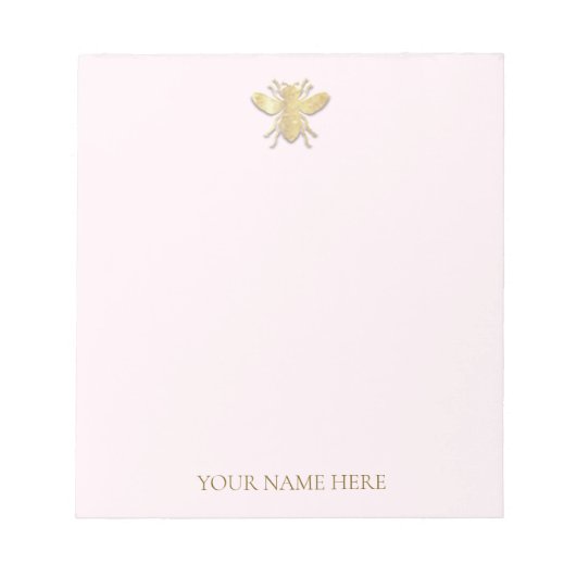 Personalisiertes Golden Honey Bee Notepad Notizblock (Vorderseite)
