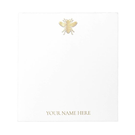 Personalisiertes Golden Honey Bee Notepad Notizblock (Vorderseite)
