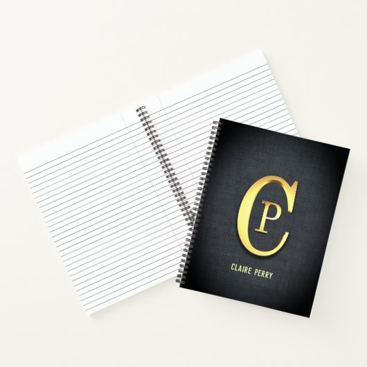 Personalisiertes Golden Initials Notebook Notizblock (Innenseite)