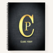 Personalisiertes Golden Initials Notebook Notizblock (Vorderseite)