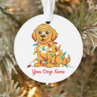 Personalisiertes Golden Retriever-Acrylblatt Ornament
