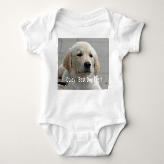 Personalisiertes Golden Retriever Hund Foto und Na Baby Strampler (Vorderseite)