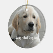 Personalisiertes Golden Retriever Hund Foto und Na Keramik Ornament (Links)