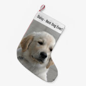 Personalisiertes Golden Retriever Hund Foto und Na Kleiner Weihnachtsstrumpf (Vorderansicht (hängend))
