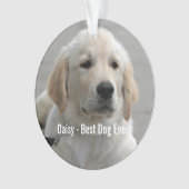 Personalisiertes Golden Retriever Hund Foto und Na Ornament (Vorderseite)
