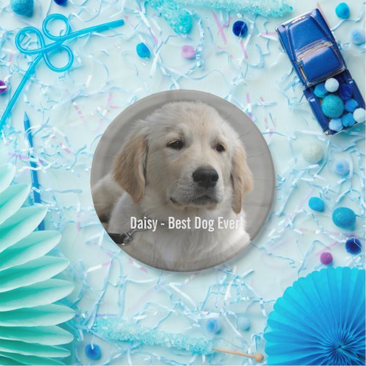 Personalisiertes Golden Retriever Hund Foto und Na Pappteller (Party)