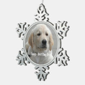 Personalisiertes Golden Retriever Hund Foto und Na Schneeflocken Zinn-Ornament (Rechts)
