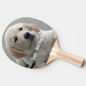 Personalisiertes Golden Retriever Hund Foto und Na Tischtennis Schläger (Seitenansicht)